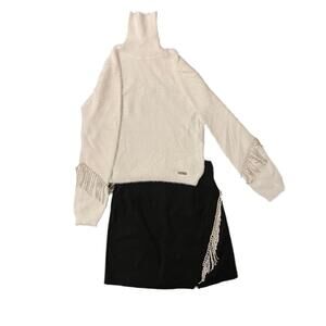 NEW ALICE PI girl's sweater top and mini skirt set in black/white